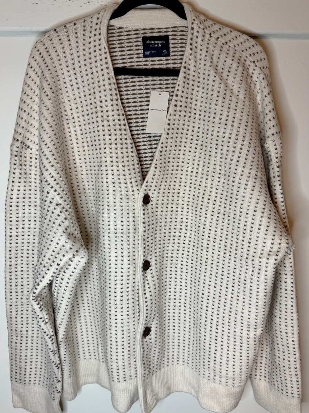 Abercrombie & Fitch Textured Cardigan Cream XXL NWT